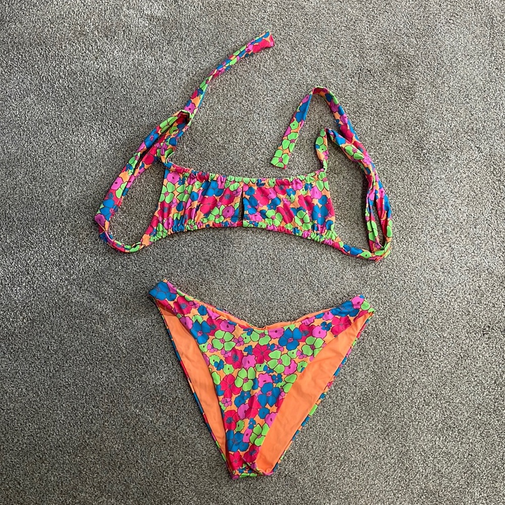 Frankie's Bikinis Floral Multicolor Bikini